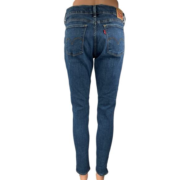 Levi's 710 Super Skinny Women's Blue Distressed Mid Rise Denim Jeans Size 31 - Picture 3 of 6